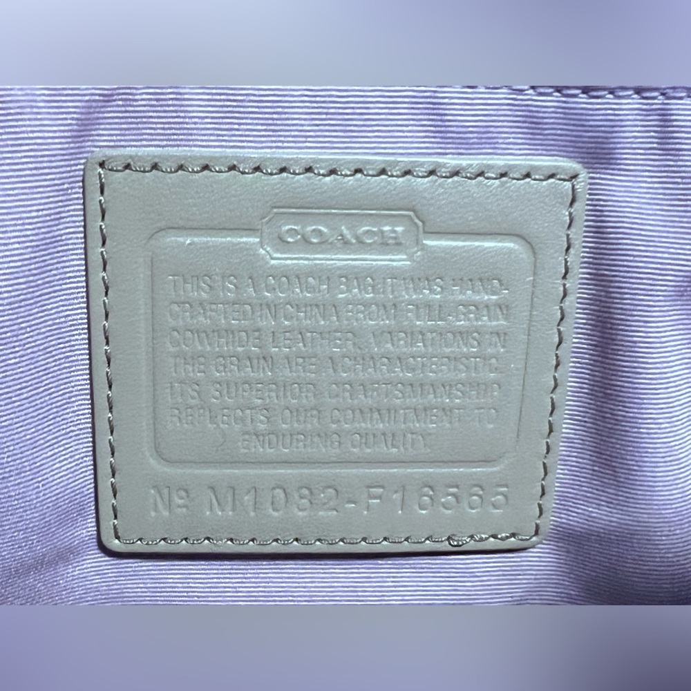 Coach-Hampton Metallic Pink/Beige Laguna Tote - Picture 13 of 16